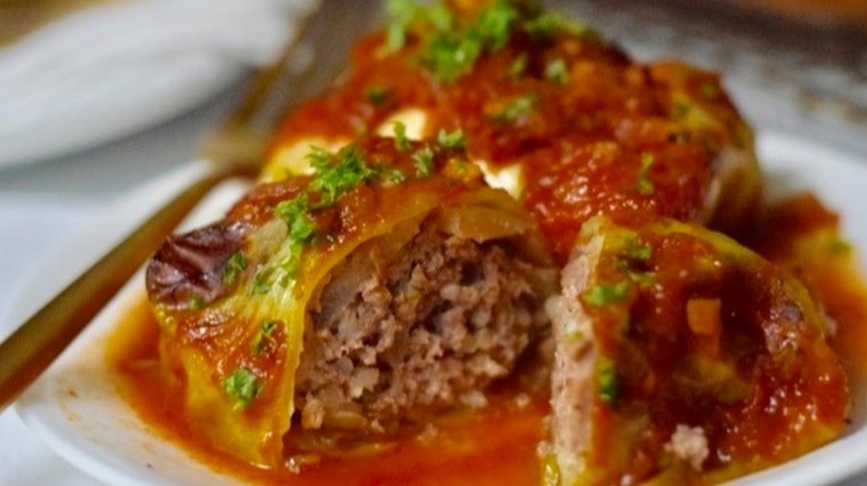 cabbage stuffed with ground meat