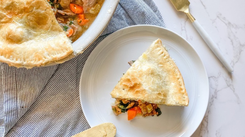 meat pie on white plate