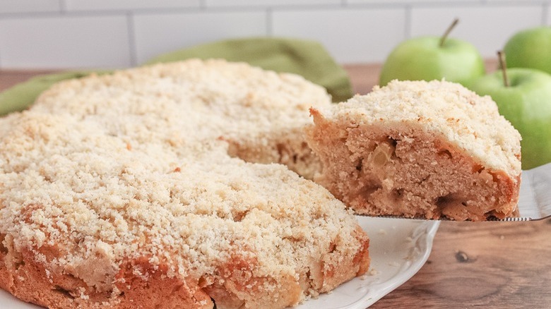 apple cake on white plate