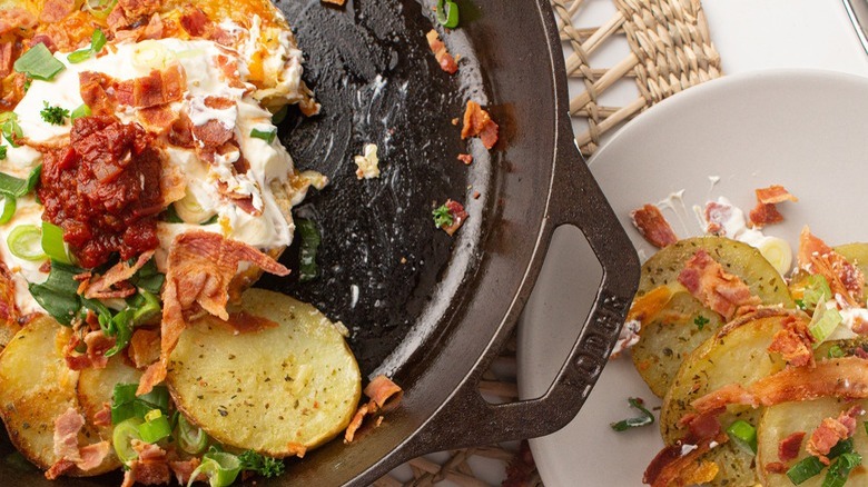 potato nachos in pan