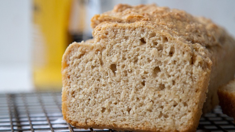 sliced bread on wire rack