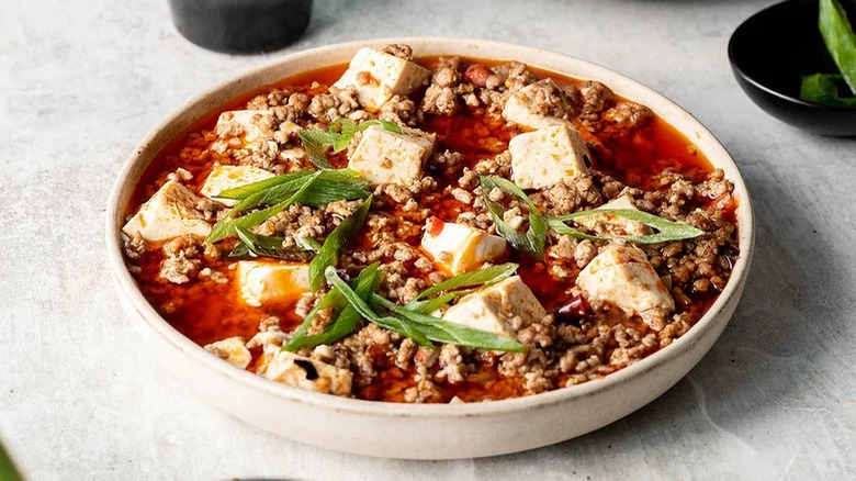 mapo tofu in bowl