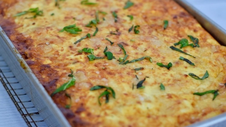 Moussaka on cooling rack