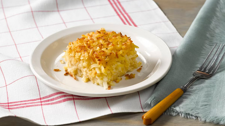 plated Cracker Barrel hashbrown casserole