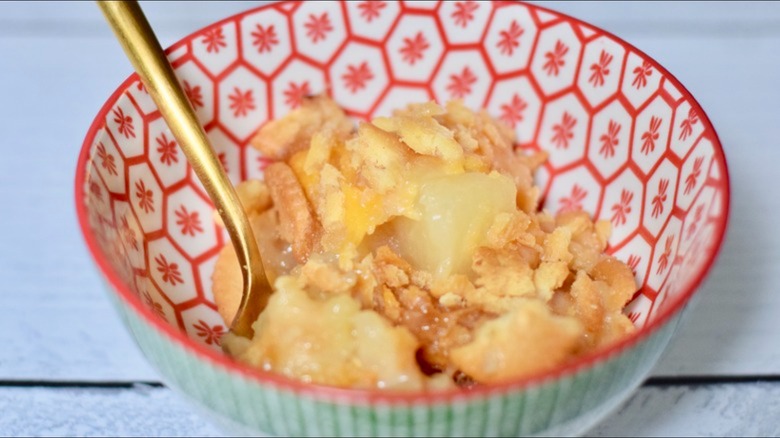 pineapple casserole in bowl