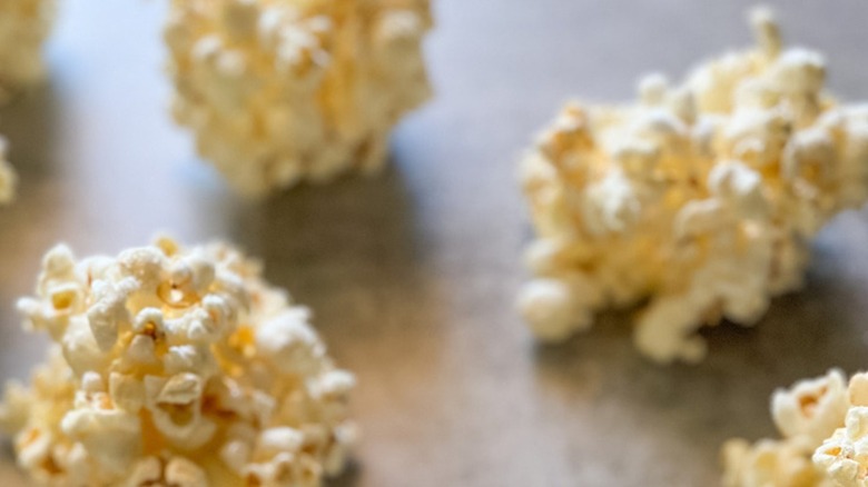 popcorn balls on countertop