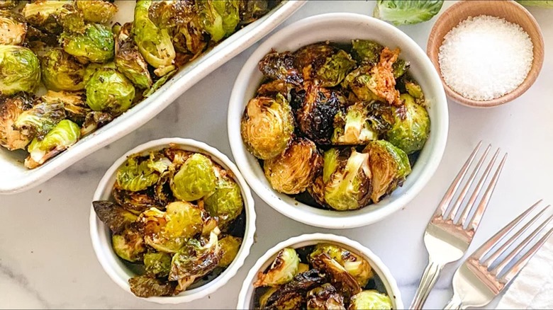 air fryer Parmesan Brussels sprouts