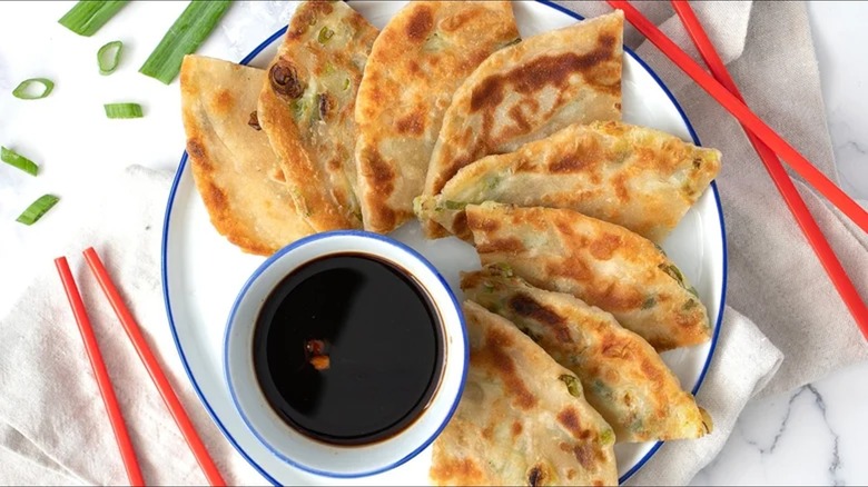 crispy flaky scallion pancakes