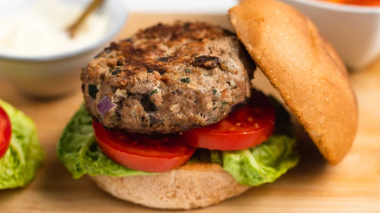 Grilled lamb burger