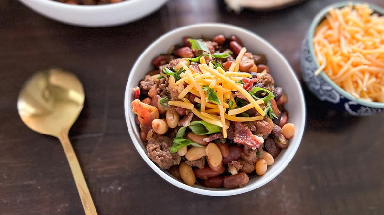 Cowboy beans in bowl