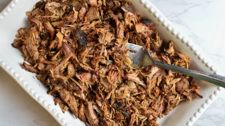 Tray of pulled pork