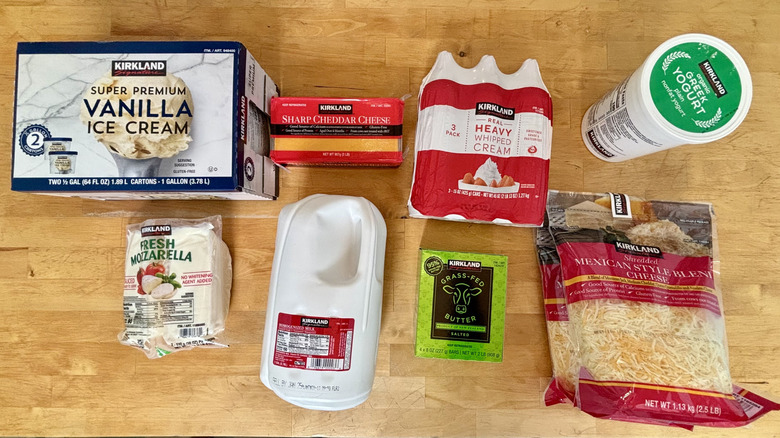 Assortment of Kirkland Signature dairy products