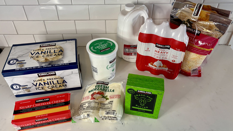 Collection of Kirkland dairy products