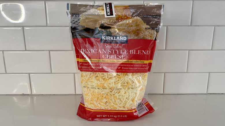 Shredded cheese in a bag