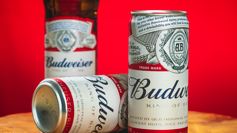 Cans of Budweiser beer