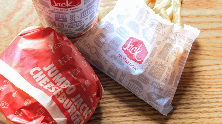 jack in the box burger and fries