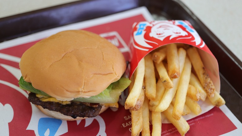 french fries burger at wendy's