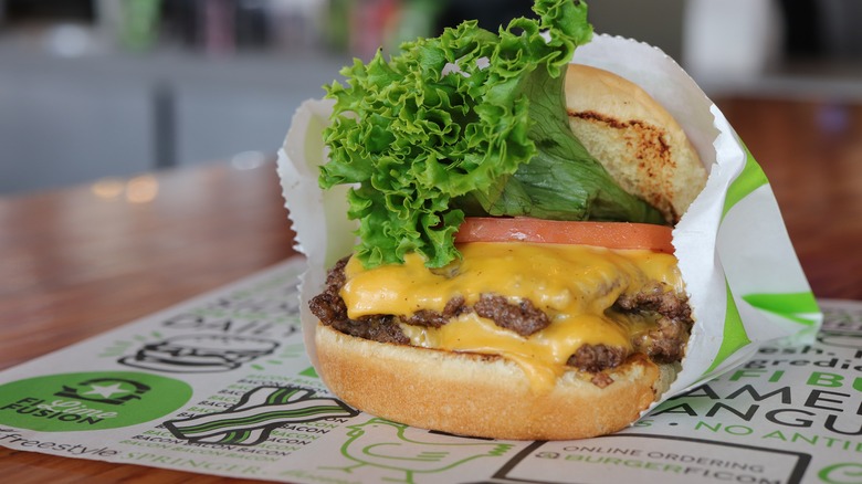 BurgerFi burger on table