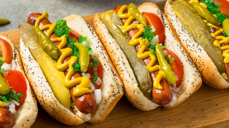 Chicago-style hot dogs