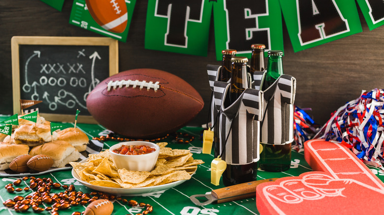 Football-themed foods and snacks for Super Bowl party