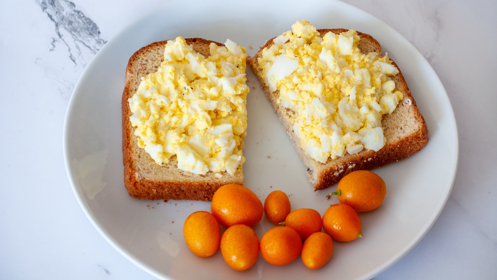 egg salad on sliced bread