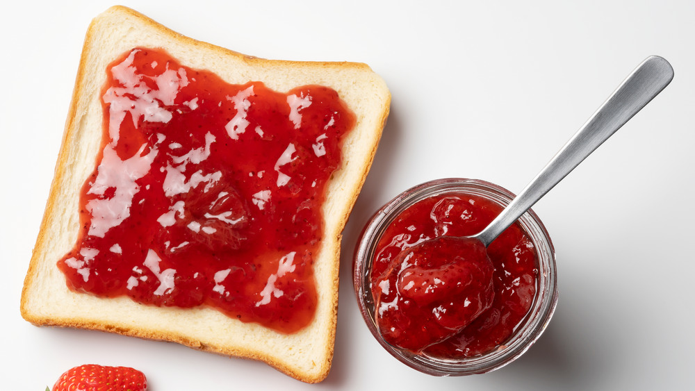 berry jam or jelly with a spoon