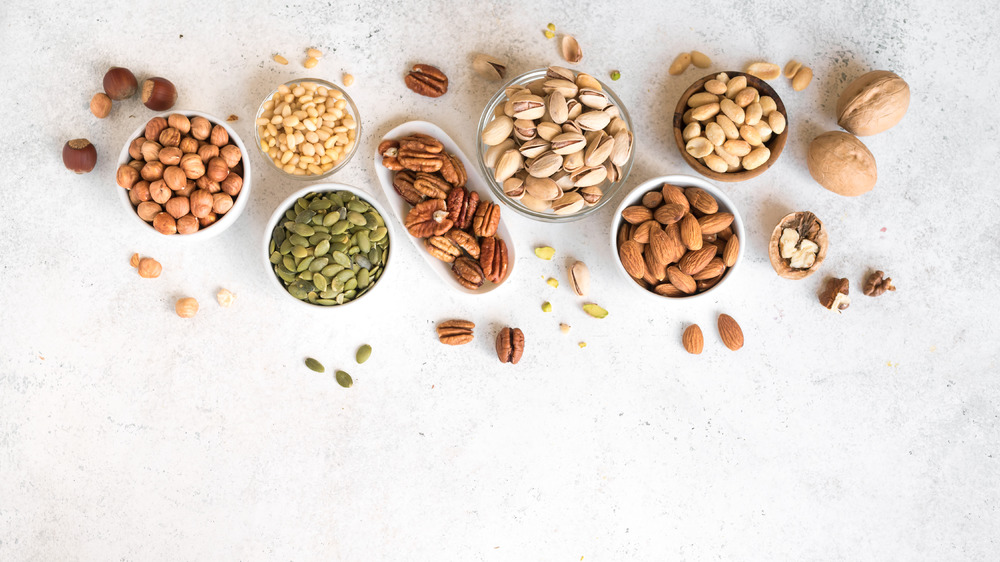 Bowls of a variety of nuts