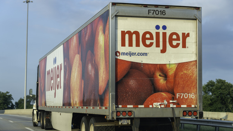 Meijer-branded semi truck on highway