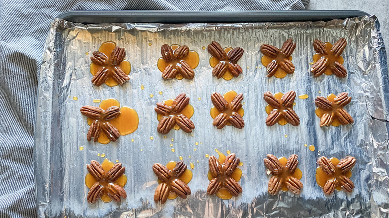 caramel on pecans