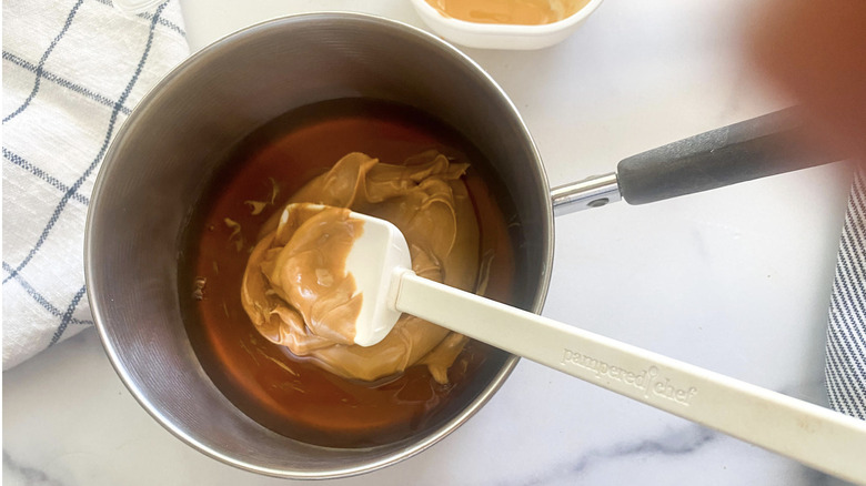 Honey and peanut butter mix