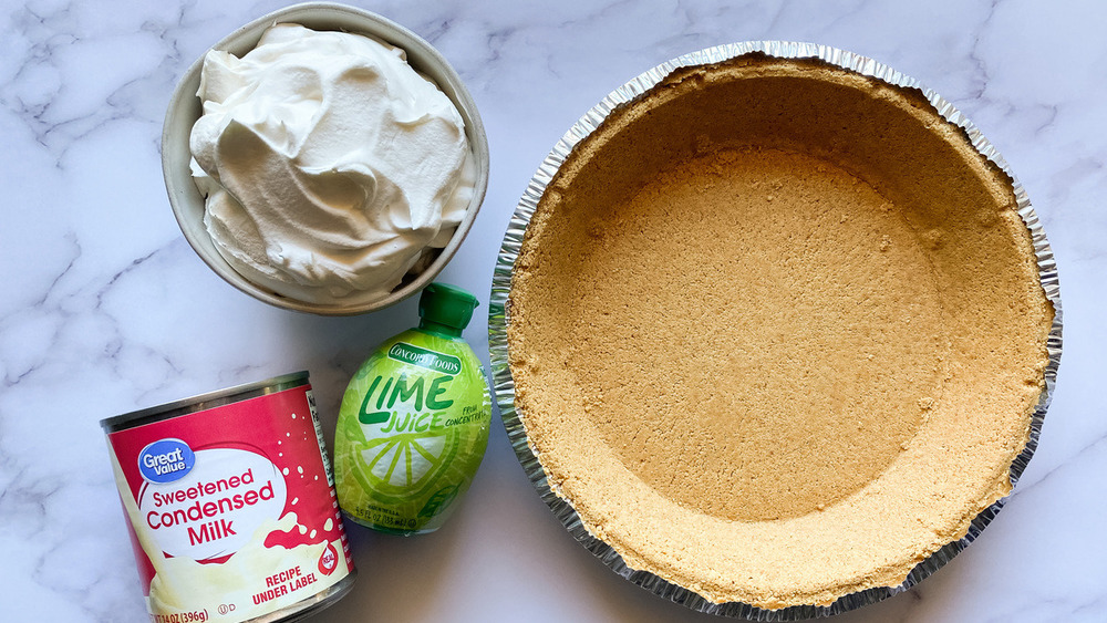 5-ingredient key lime pie ingredients on counter