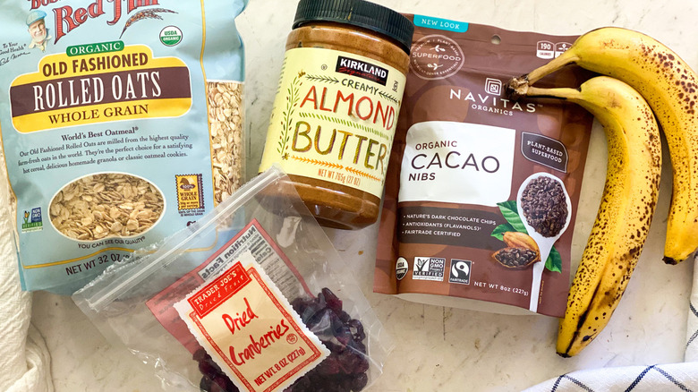 All the ingredients for five ingredient oatmeal cookies