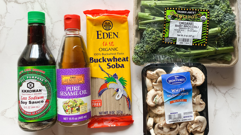 5-Ingredient Soba Noodle Bowl With Mushrooms And Broccolini Recipe