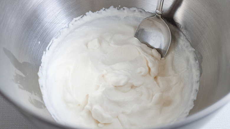 whipped cream in bowl