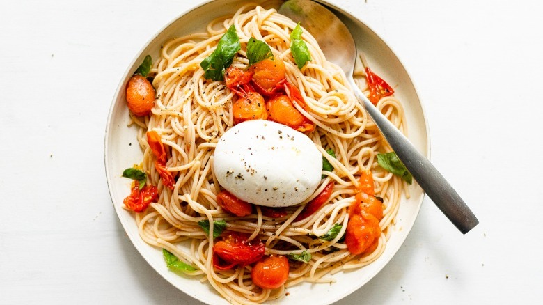 plate of summer pasta