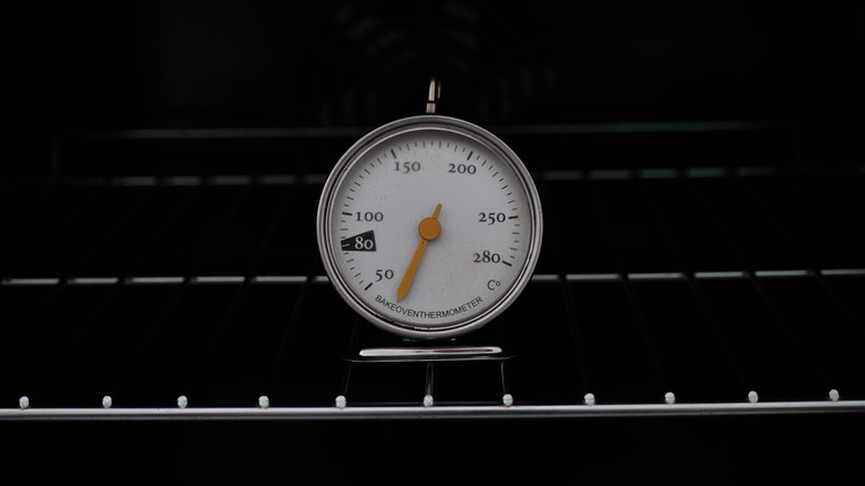 Oven thermometer in oven