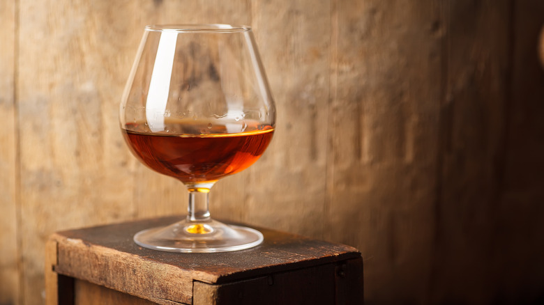 A whiskey-filled snifter
