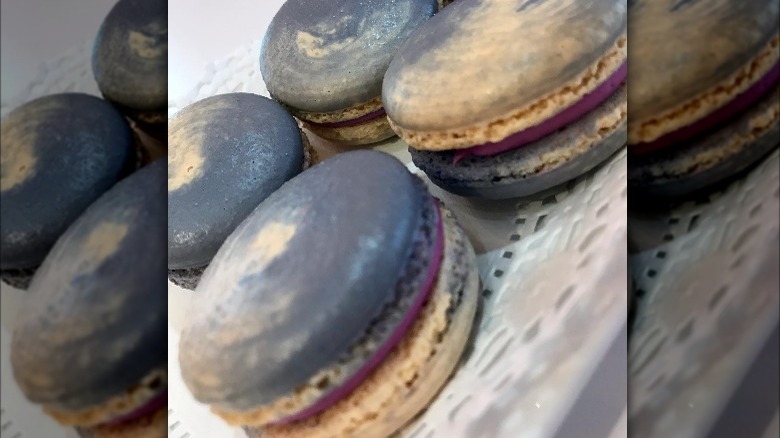 blueberry cheesecake flavored macarons 