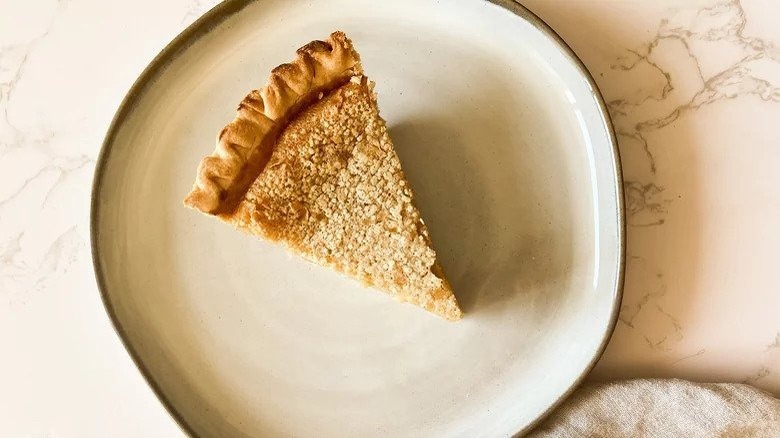 bean pie on white plate