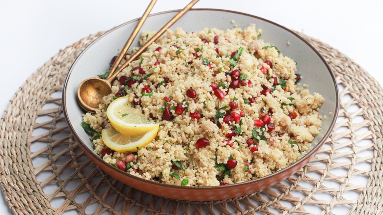 couscous with pomegranate seeds