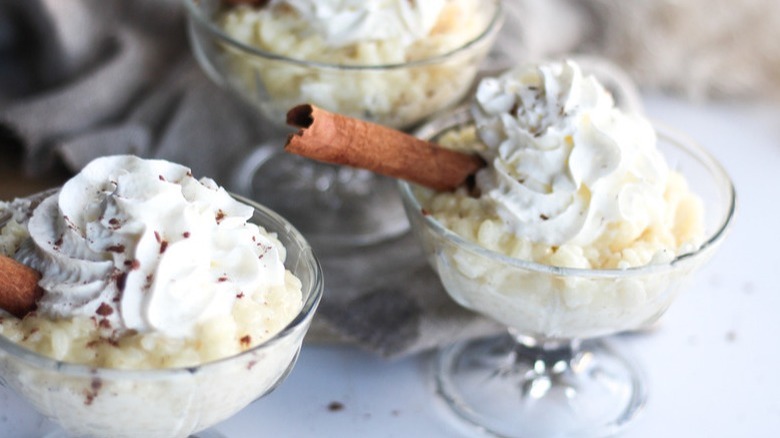 rice pudding with whipped cream