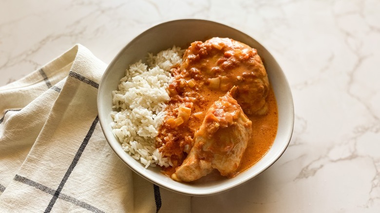 chicken and rice in bowl