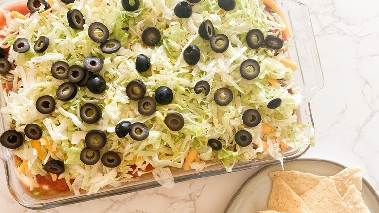 dip with cheese and olives
