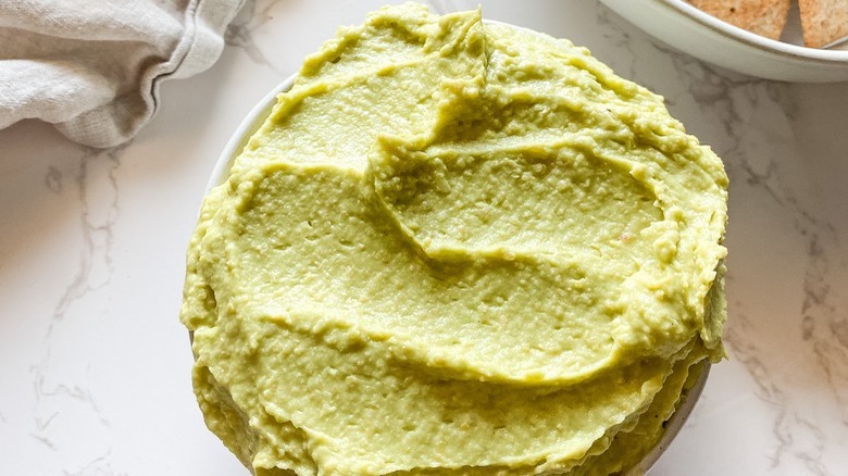 hummus with  mashed avocados