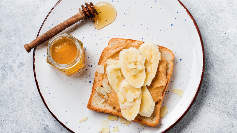 peanut butter and banana on toast