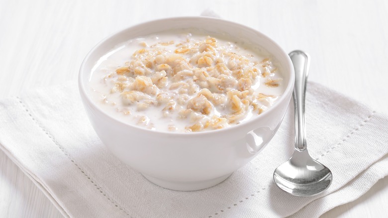 oatmeal in white bowl