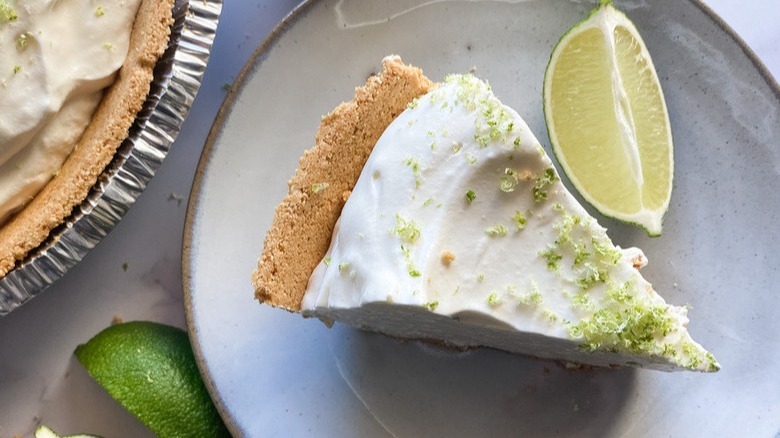 lime cream pie on plate