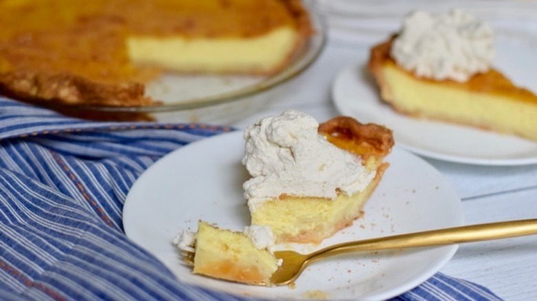 custard pie with whipped cream