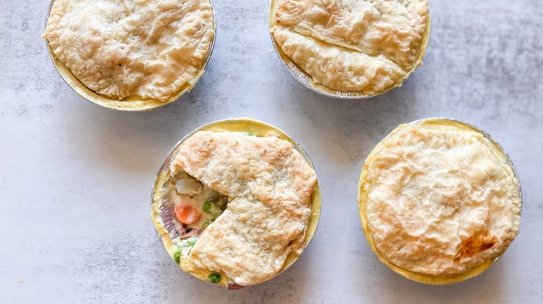 small circular chicken pot pies