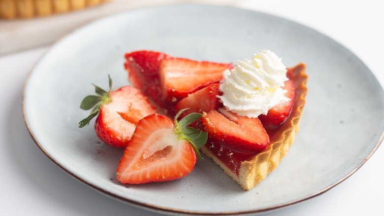 slice of strawberry pie